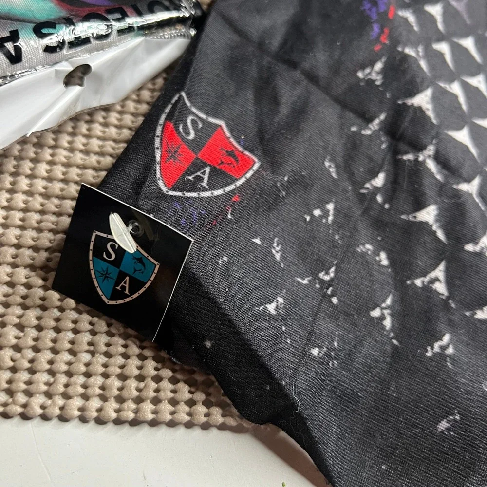 SA Fishing Face Shield Evil Clown Neck Gaiter Bandana Black Multi RN 161116